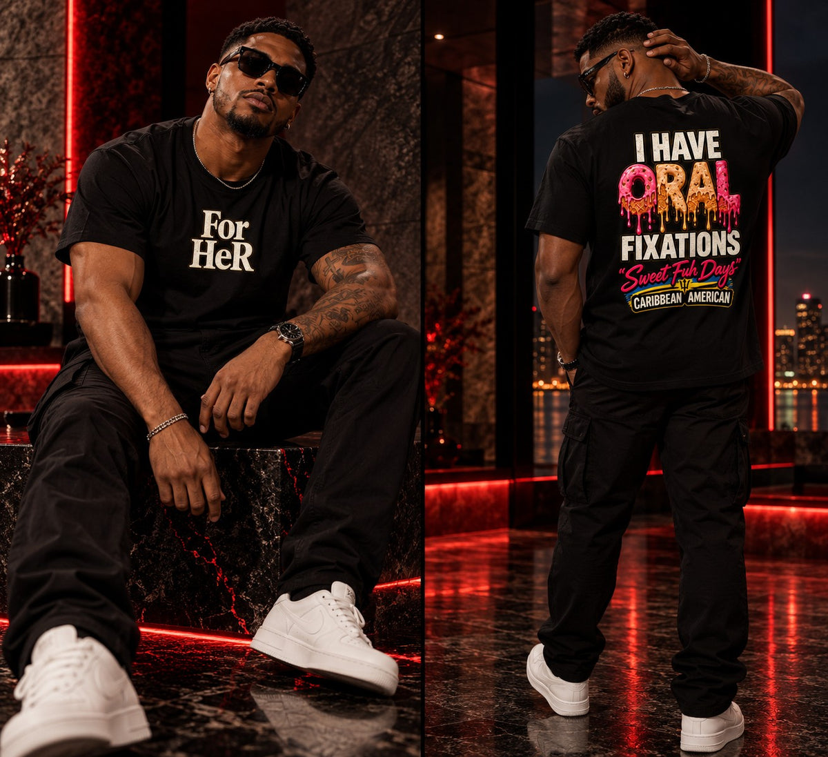 For Her tee — front and back lookbook