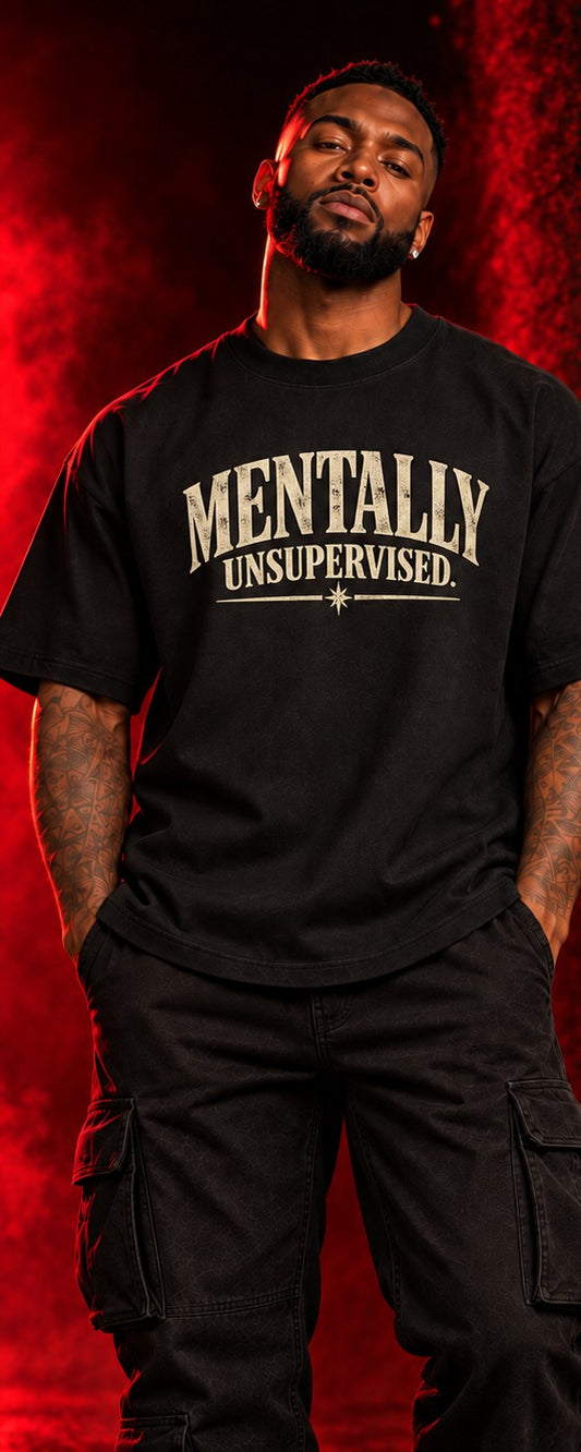 Mentally tee — front, Mentally Unsupervised graphic